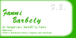 fanni barbely business card